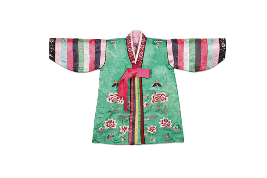 Coat with Sleeves of Multicolored Stripes for Children 이미지